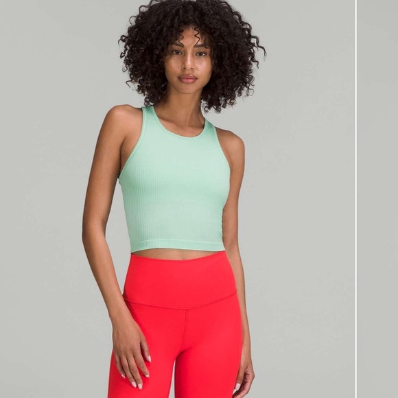 lululemon athletica Tops - Lululemon Ebb To Street Razorback Crop Tank Wild Mint